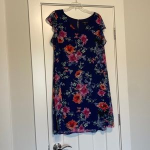 NWOT floral dress with flutter cap sleeves